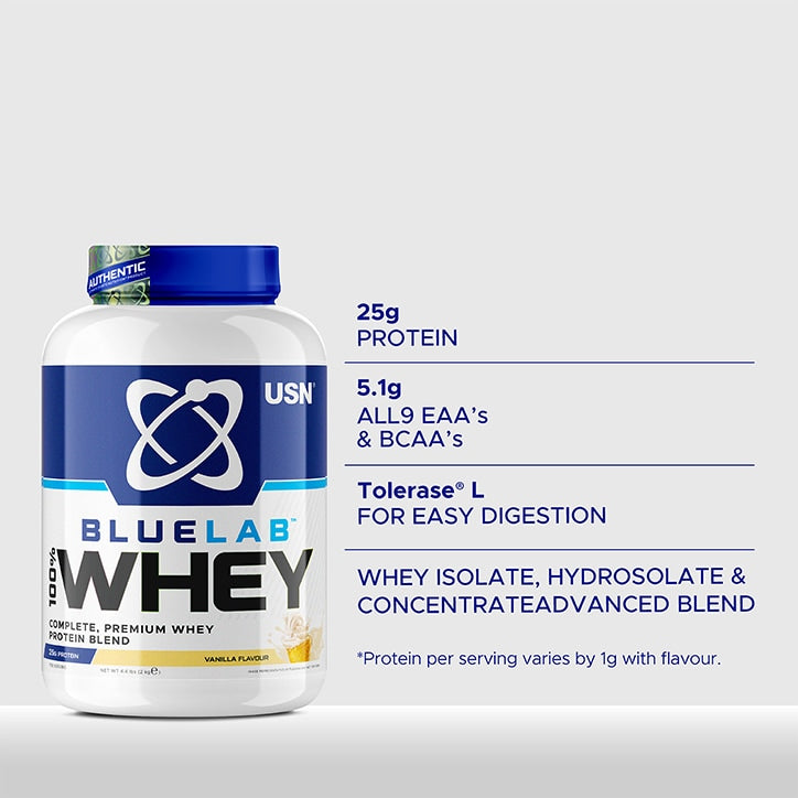 USN Blue Lab Whey Premium Protein Powder Strawberry 908g
