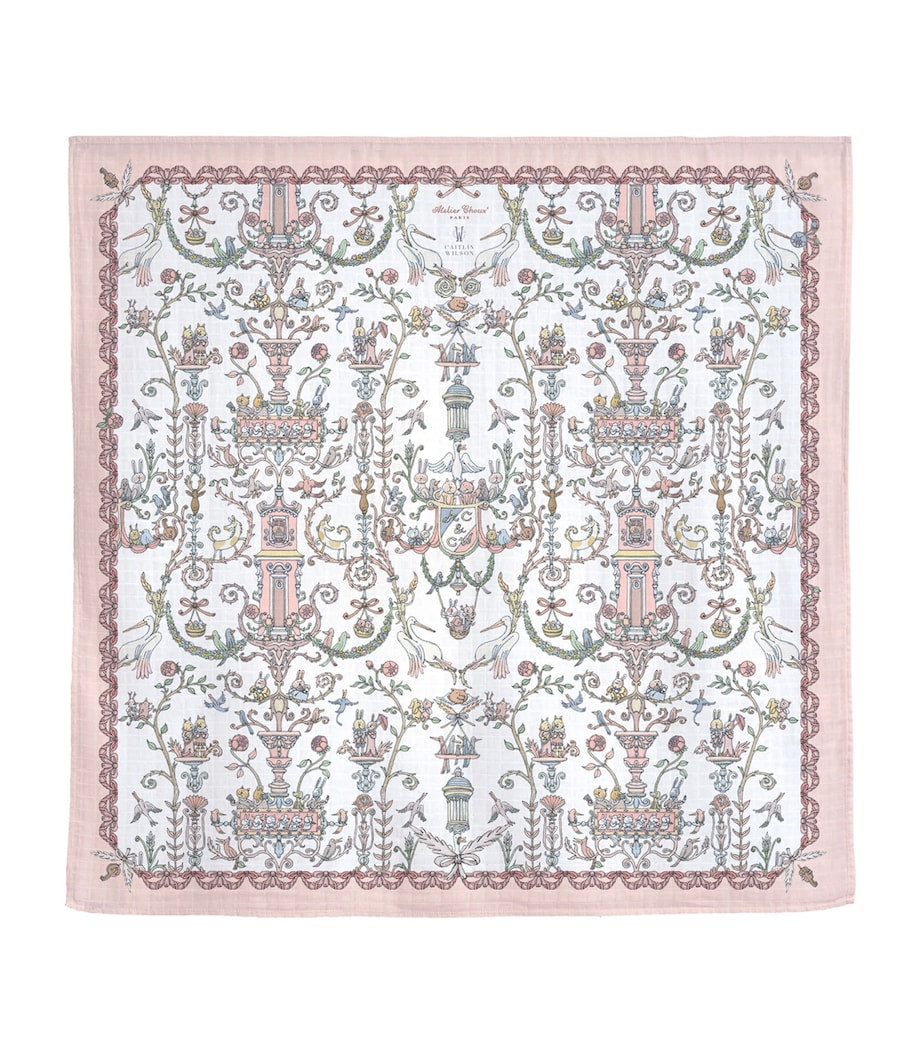 Atelier Choux toile de Jouy baby blanket 100x100cm, imported from the UK