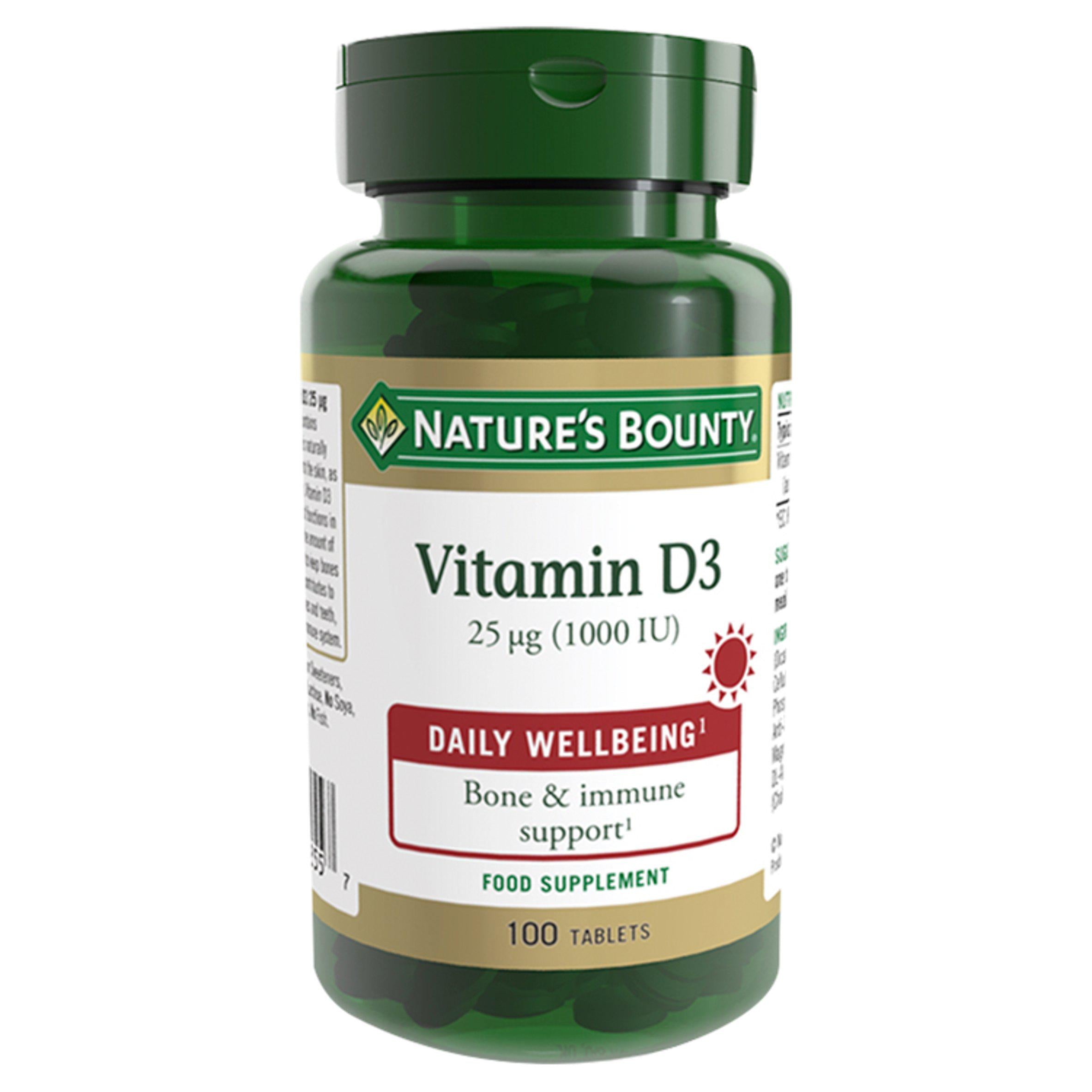 Nature's Bounty Vitamin D3 Tablets 25mg x100 GOODS Sainsburys   