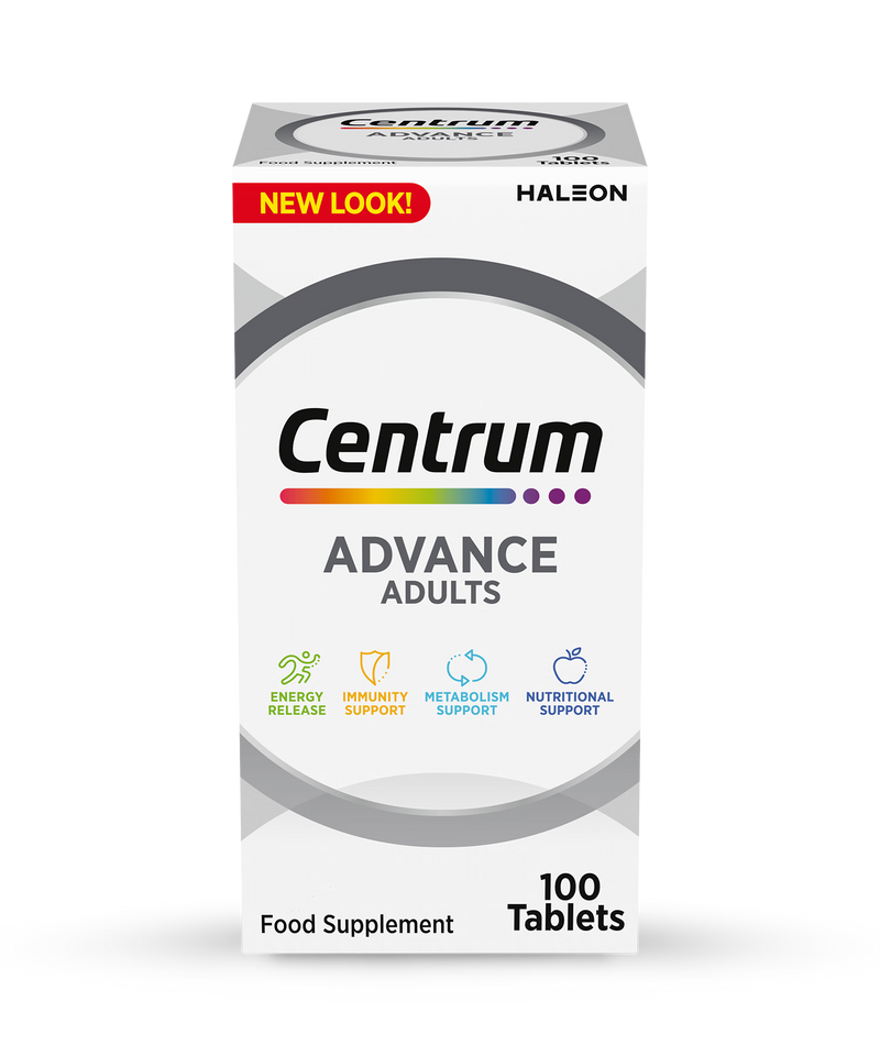 Centrum Advance multivitamins 100 tablets, imported from the UK