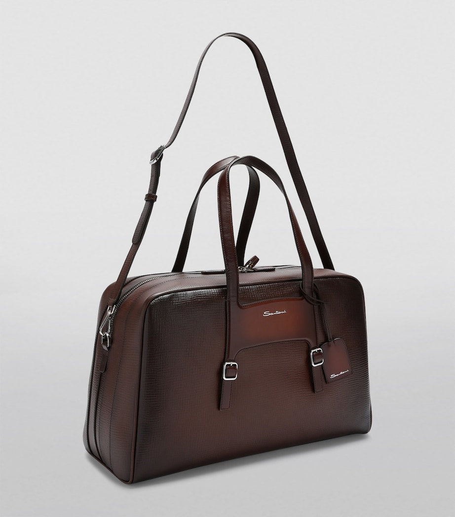 Santoni smooth leather weekend bag (British brand)