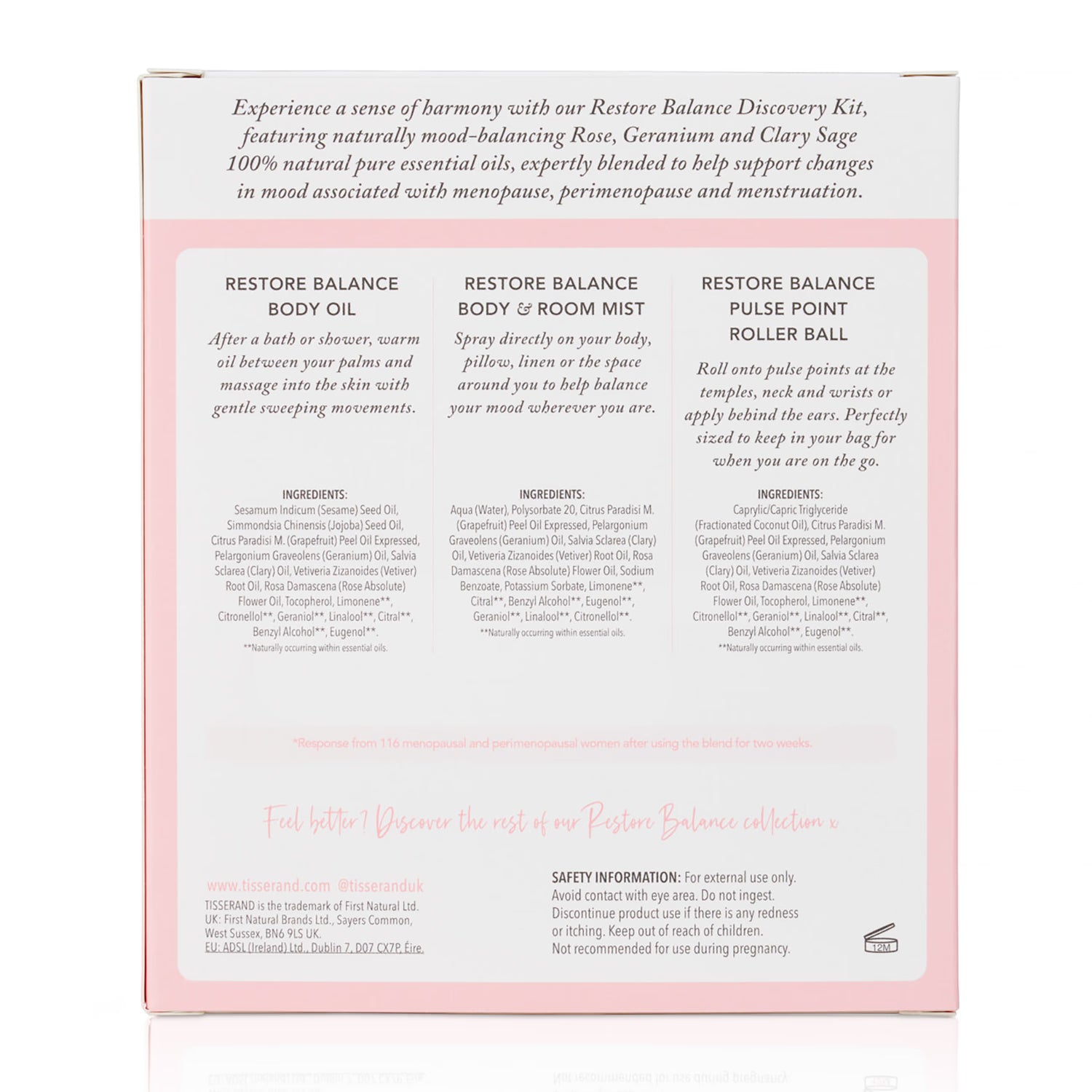 Tisserand Restore Balance essential oil blend discovery kit 2x9ml 1x10ml (British brand)