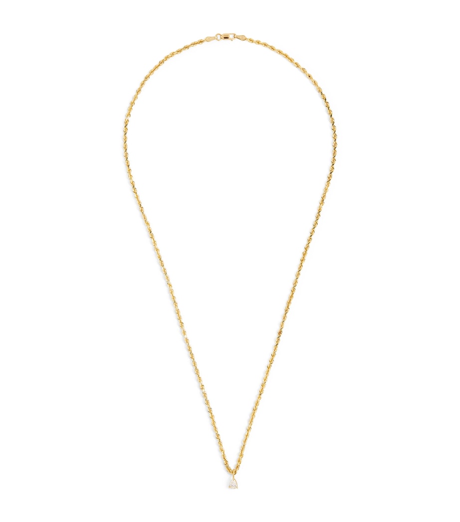 Anita Ko yellow gold pear diamond chain necklace, UK version