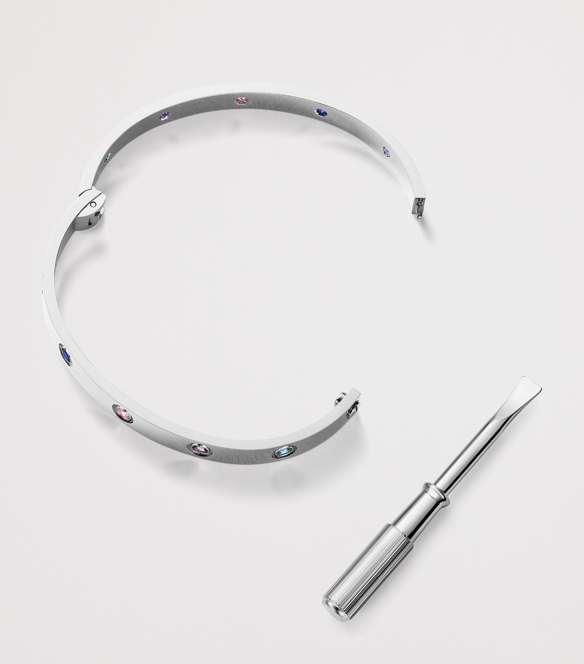 Cartier LOVE bracelet gemstone white gold (British brand)
