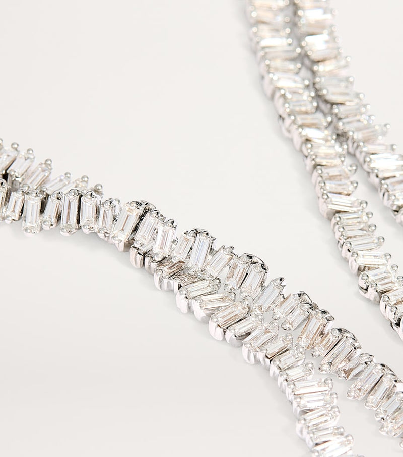 Suzanne Kalan white gold and diamond tennis necklace - British product