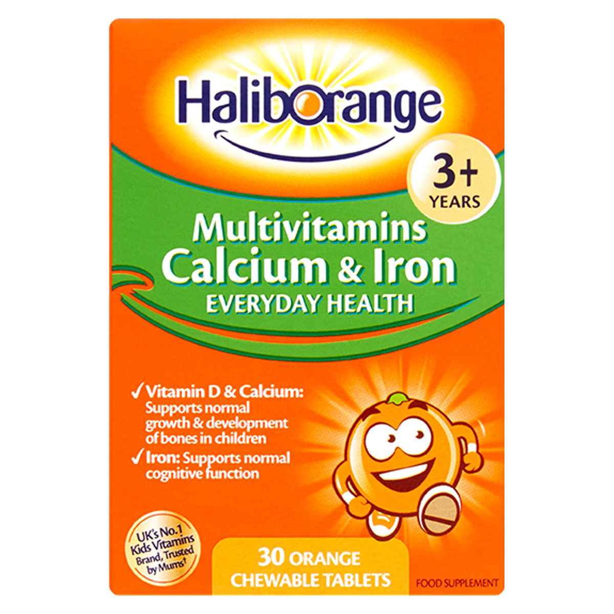 Haliborange Kids Multivitamins Calcium & Iron 3+yrs - 30 Orange Flavour Chewable Tablets GOODS Boots   