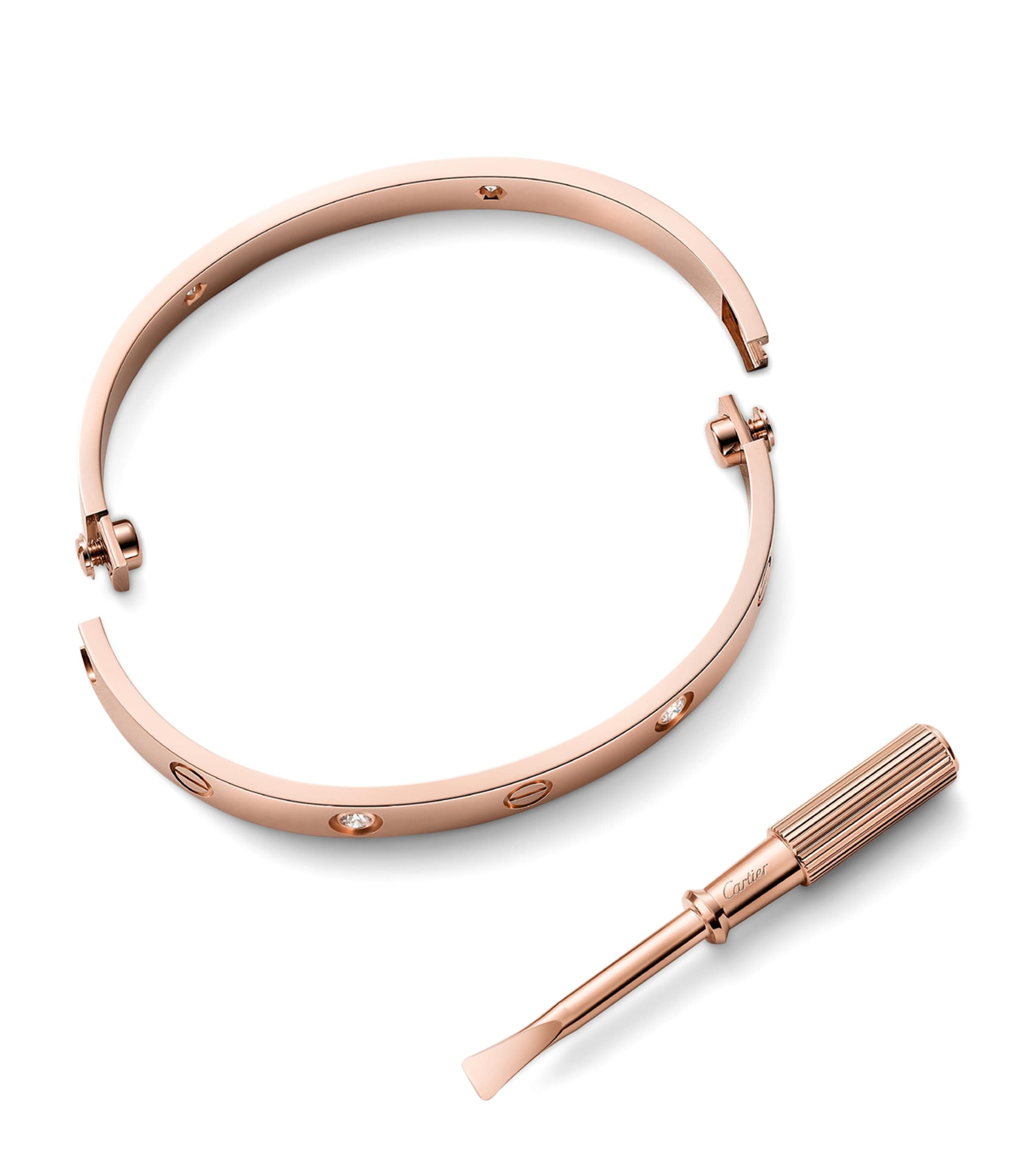 Cartier LOVE bracelet rose gold 4-diamond 6.1mm, UK version