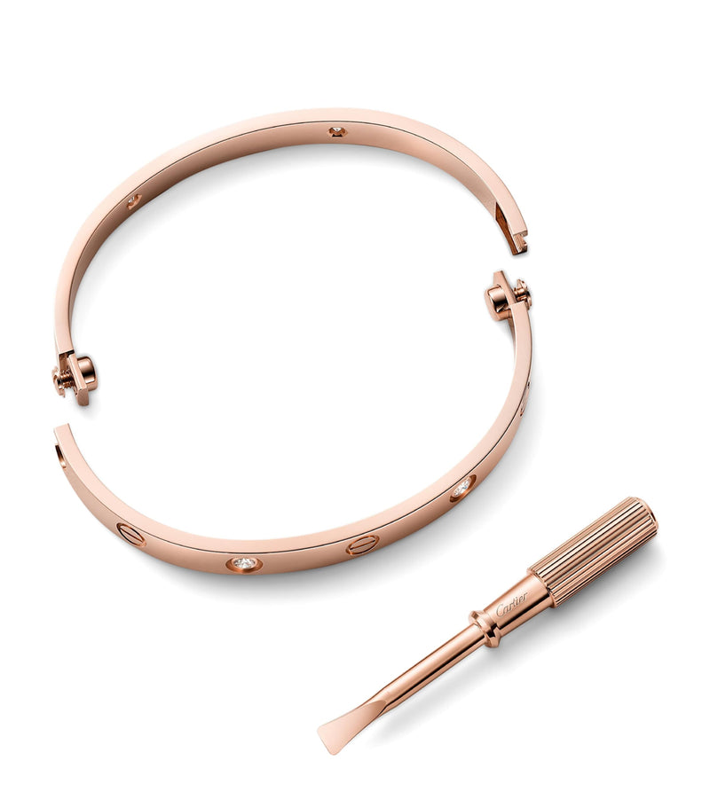 Cartier LOVE bracelet rose gold 4-diamond 6.1mm, UK version