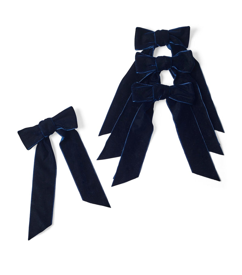 Maison Margaux 4-piece velvet bow napkin holders, imported from the UK