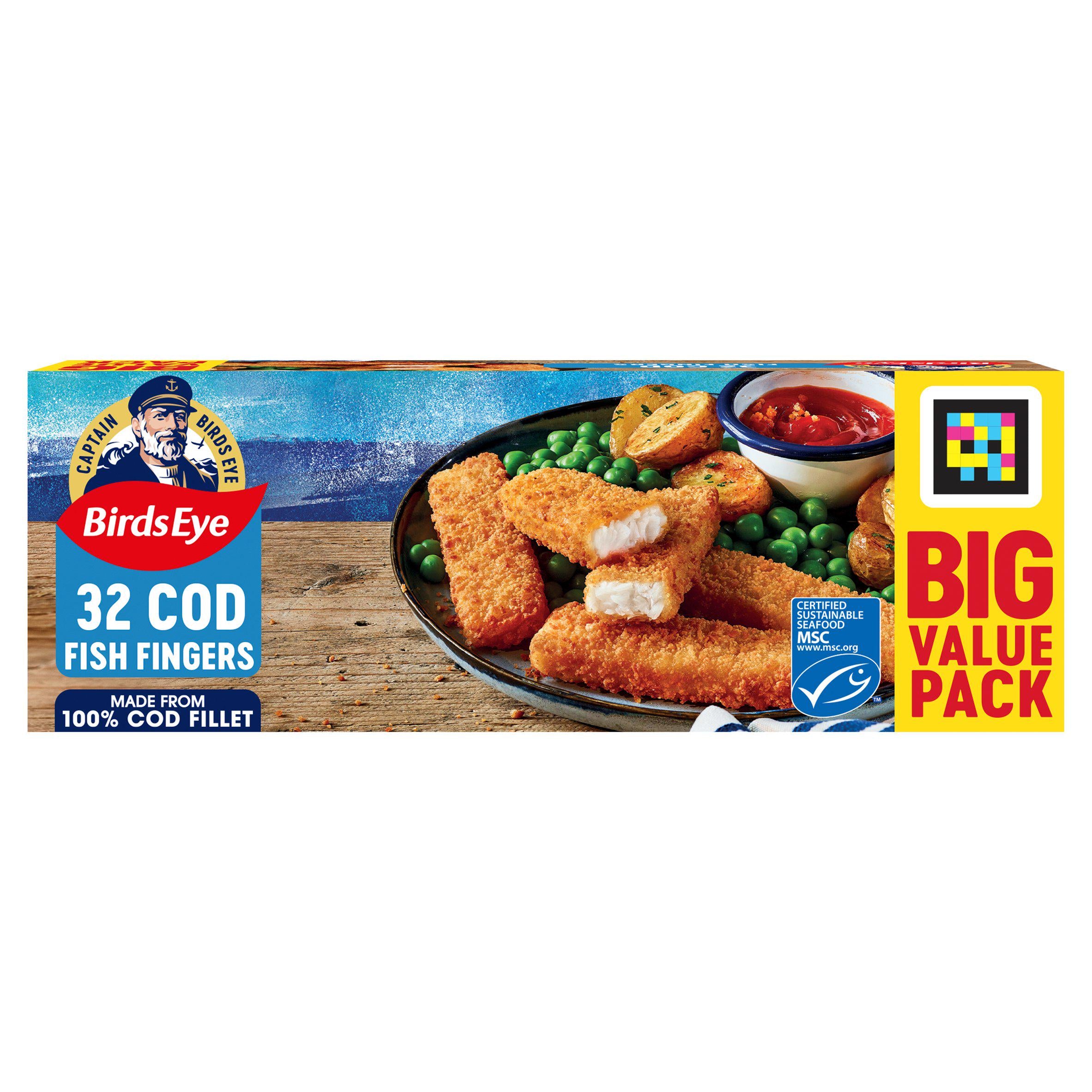 Birds Eye Breaded Cod Fish Fingers x32 896g GOODS Sainsburys   