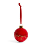 2025 Glass Festive Bauble with Velvet Hanging Loop
