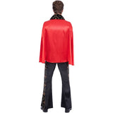 Smiffys Elvis black rhinestone costume jumpsuit cape, UK version