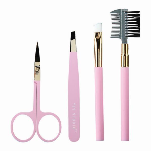 Yes Studio eyebrow grooming kit with tweezers, scissors, brush and comb (British brand)