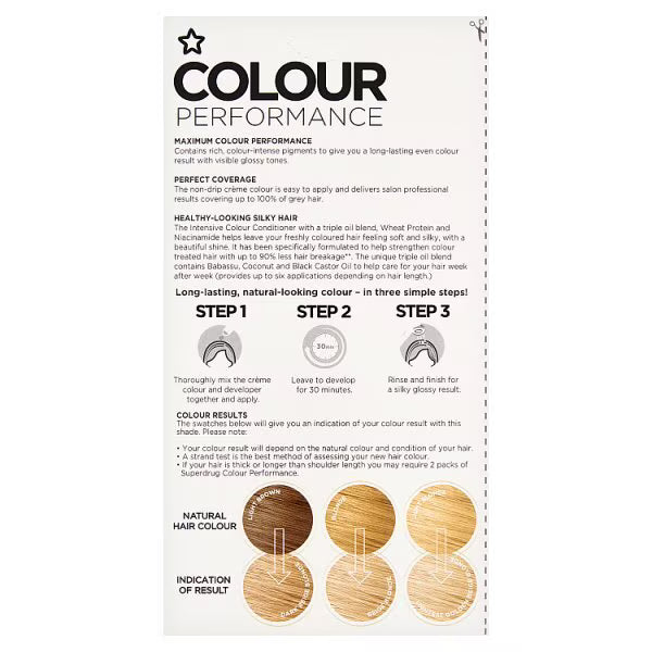 Superdrug Colour Performance Golden Beige Blonde hair dye (British brand)