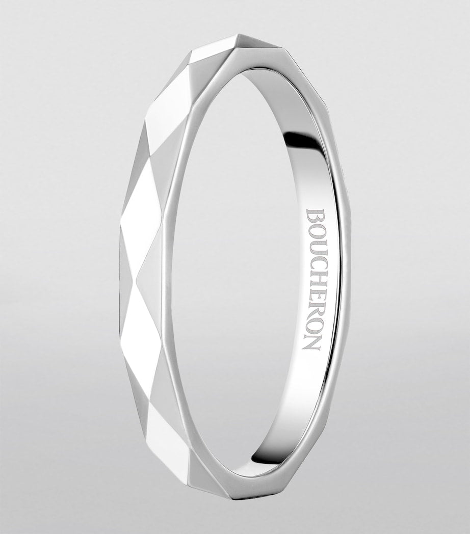 Boucheron platinum Facette wedding ring 2mm width, imported from the UK