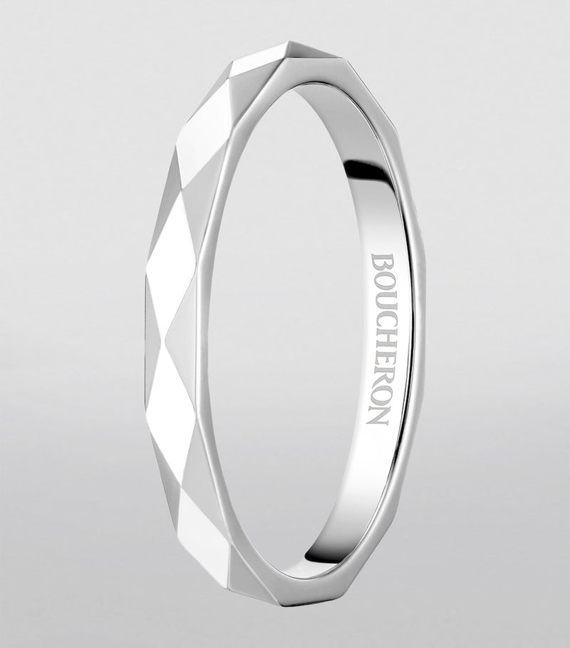 Boucheron platinum Facette wedding ring 2mm width, imported from the UK