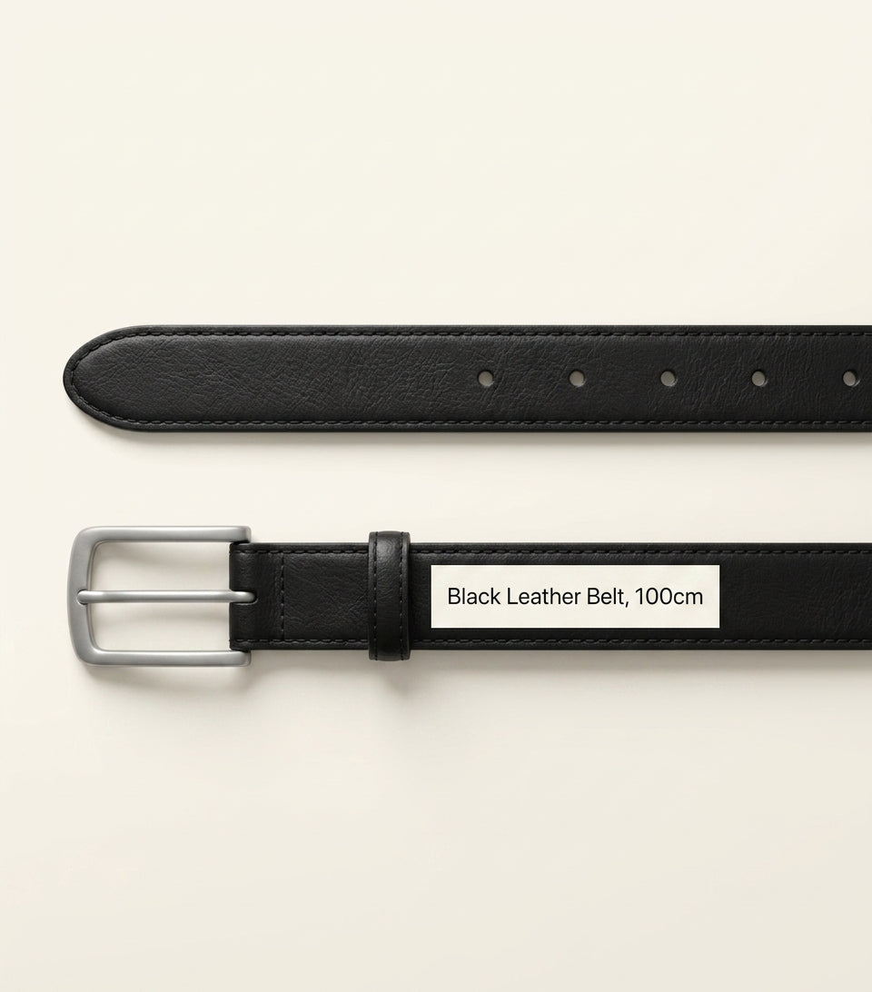 Balenciaga luxury leather belt with B-logo buckle (British brand)