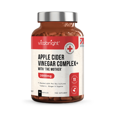 Holland & Barrett VitaBright Apple Cider Vinegar Complex with Mother 2000mg per Serving 180 Capsules- Buy online at McGrocer