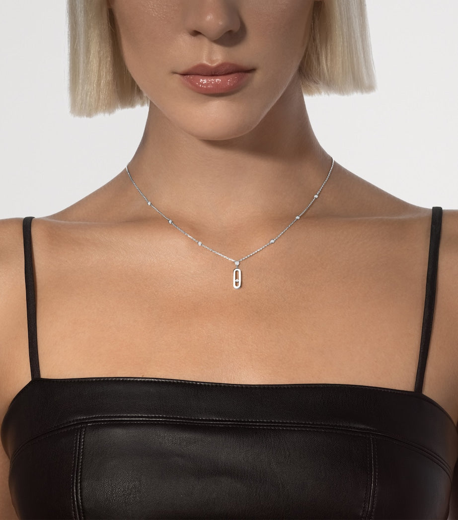 Messika Move Uno white gold necklace with 0.13ct diamonds - British product
