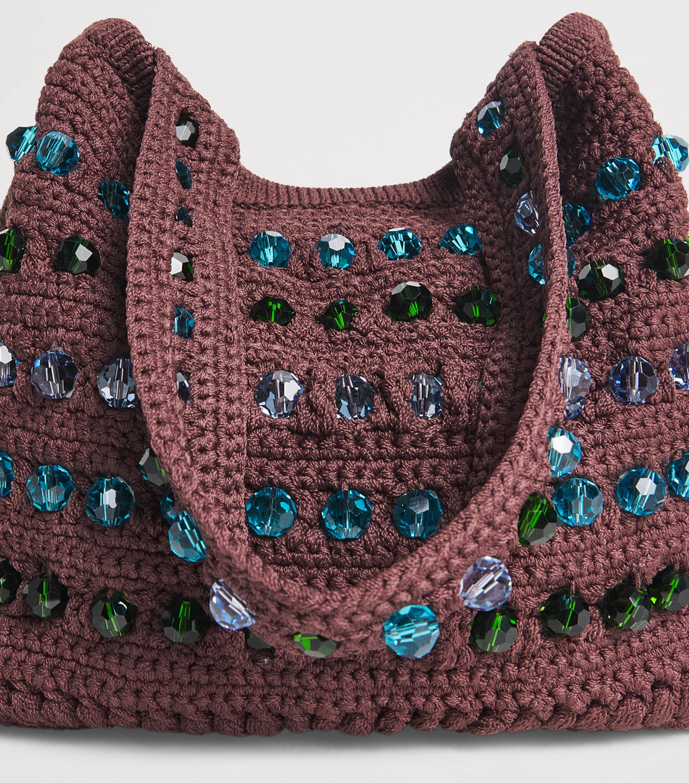 Sandro Paris crochet beaded top-handle bag, imported from the UK