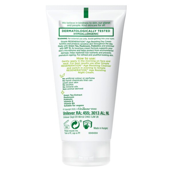 Simple Regeneration Age Resisting Day Cream SPF 15 50ml GOODS Sainsburys   