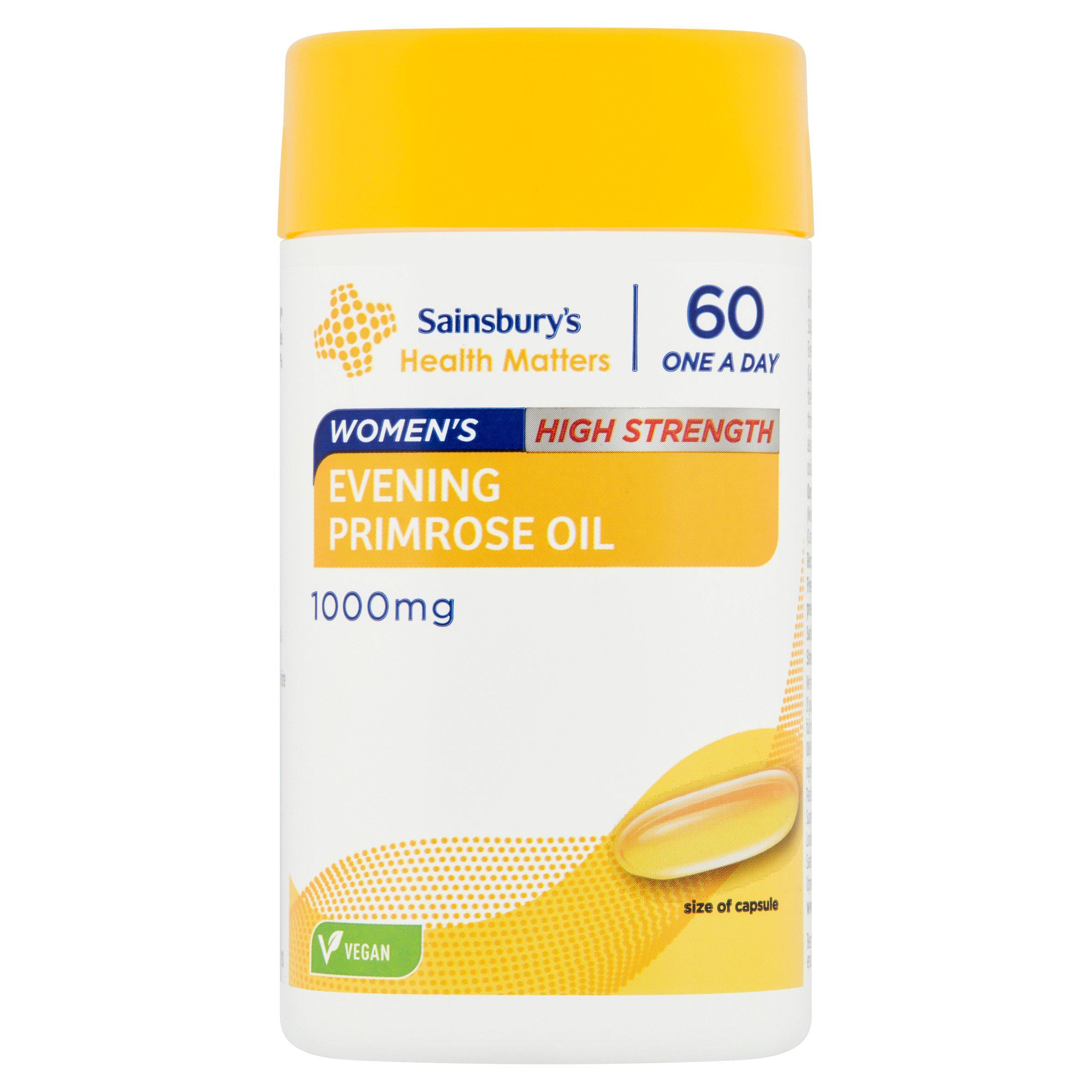 Sainsbury's Evening Primrose Oil 1000mgx60 Vitamins Minerals & Supplements Sainsburys   