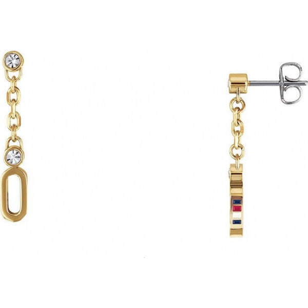 Tommy Hilfiger clear ladies earrings, imported from the UK