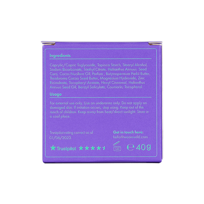 WILD coconut vanilla natural deodorant refill 40g, UK version