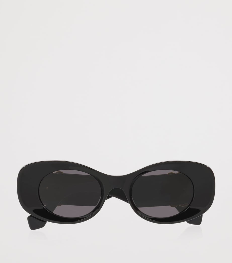 Loewe ovale, abgeschrägte Sonnenbrille aus Acetat mit Anagramm, UK-Version