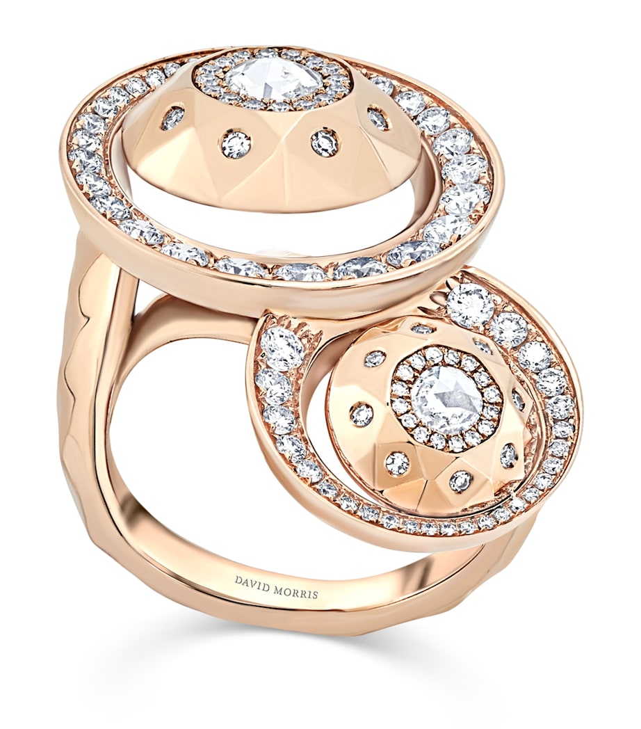 David Morris rose gold rose cut forever ring, imported from the UK