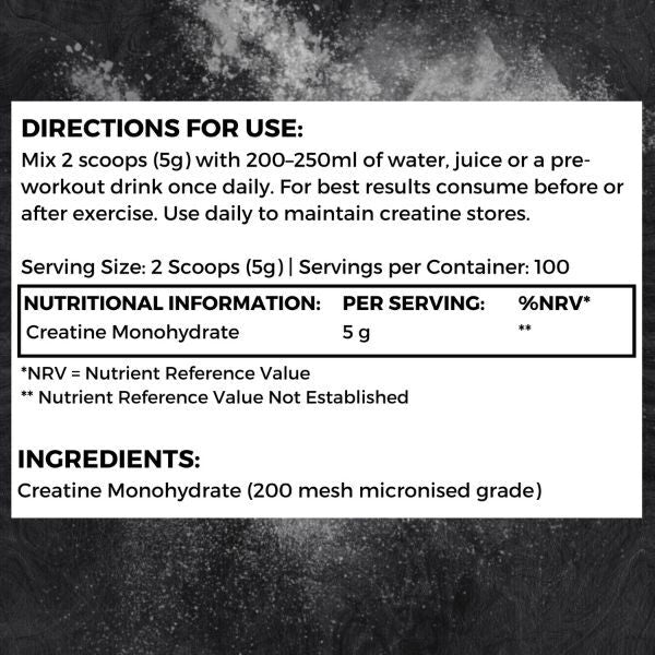 Nutripact creatine monohydrate powder unflavoured 500g (British brand)