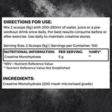 Nutripact creatine monohydrate powder unflavoured 500g (British brand)
