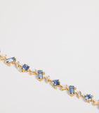 Suzanne Kalan yellow gold diamond and blue sapphire one of a kind bracelet, imported from the UK
