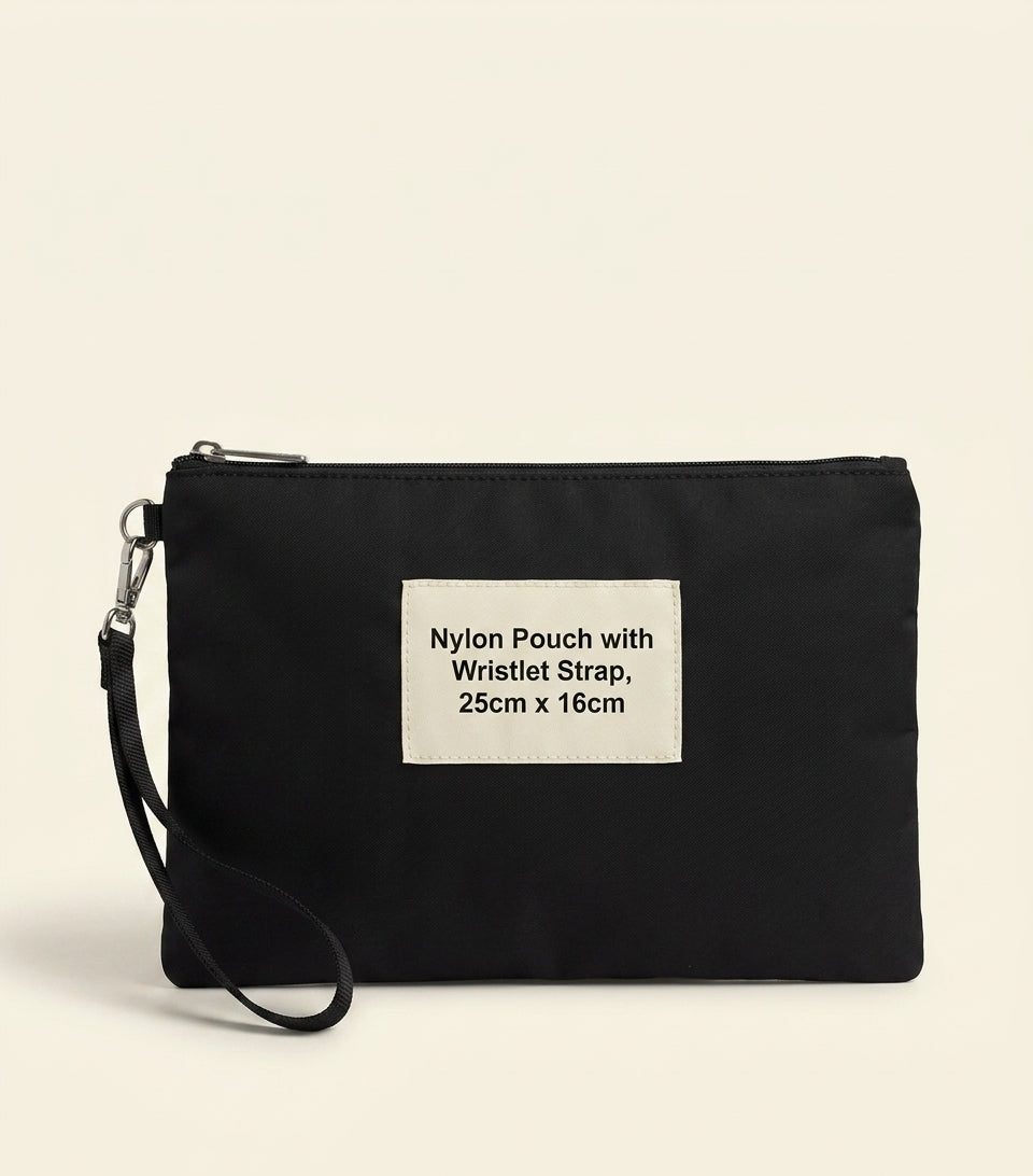 Prada Re-Nylon and Saffiano Leather wristlet pouch 18x28cm (British brand)