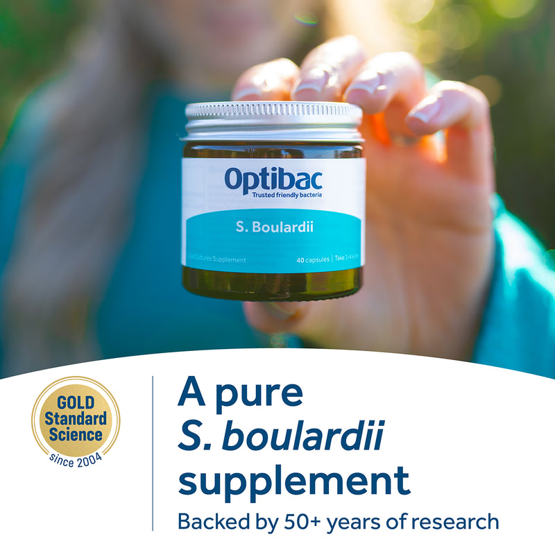 Optibac Saccharomyces Boulardii probiotic supplement 40 capsules - British product