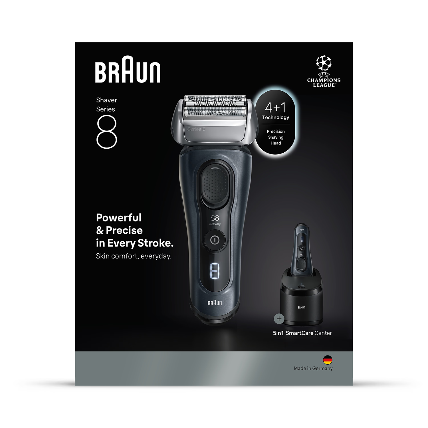 Braun Series 8 electric shaver 8663CC grey (British brand)