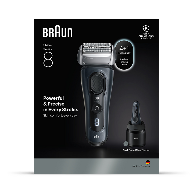 Braun Series 8 electric shaver 8663CC grey (British brand)