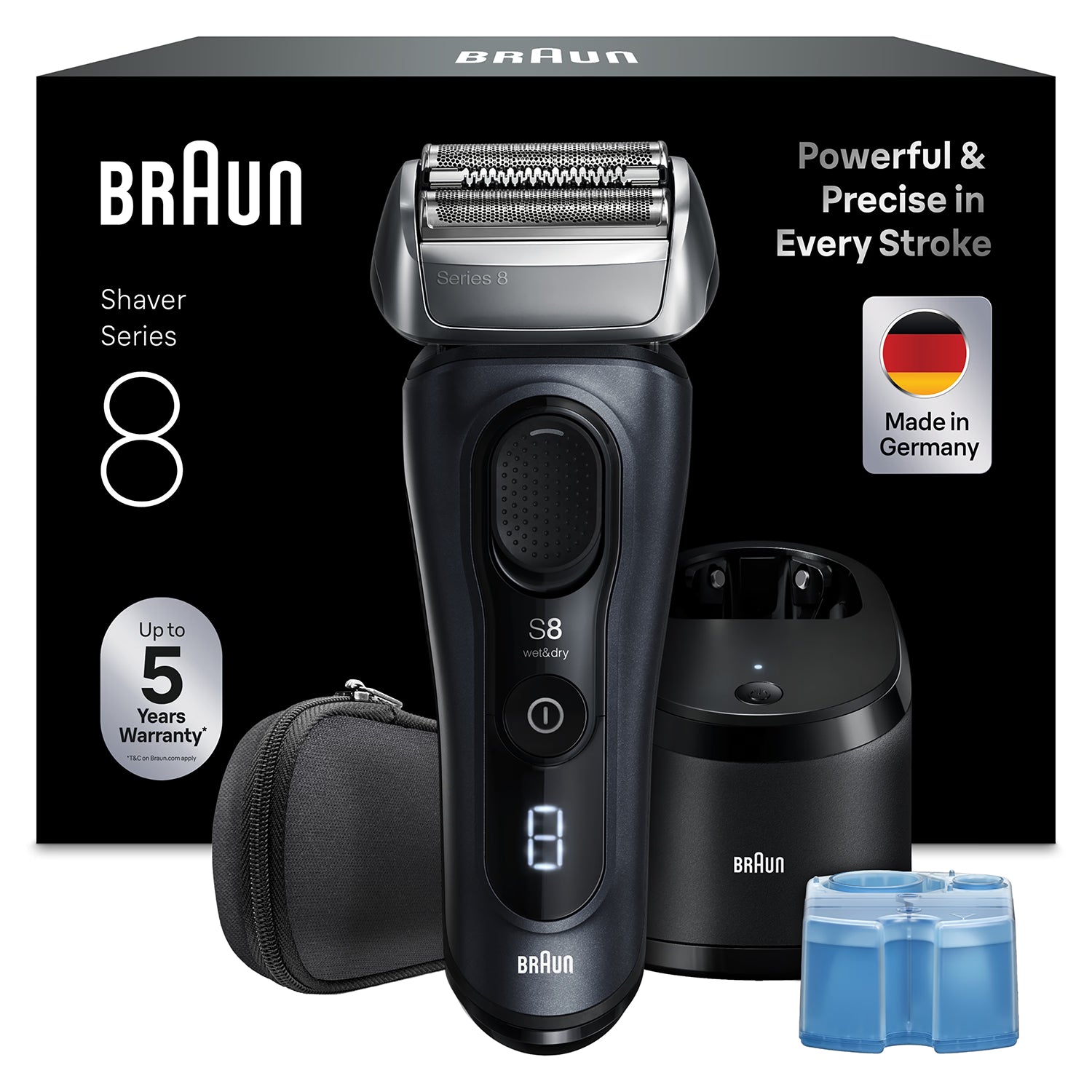 Braun Series 8 electric shaver 8663CC grey (British brand)