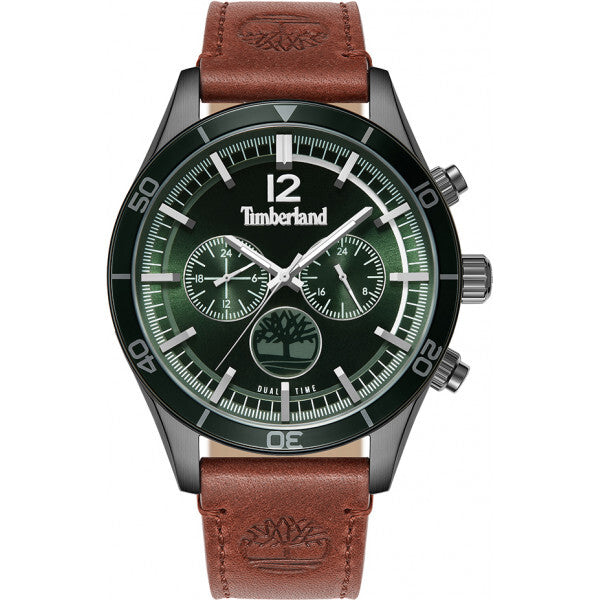 Timberland black men's Ashmont watch with leather strap, imported from the UK