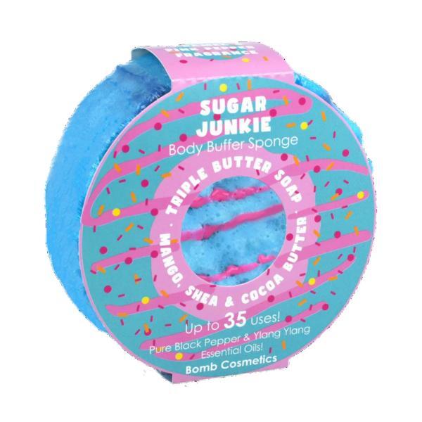 Bomb Cosmetics body buffer soap sponge Sugar Junkie - British product
