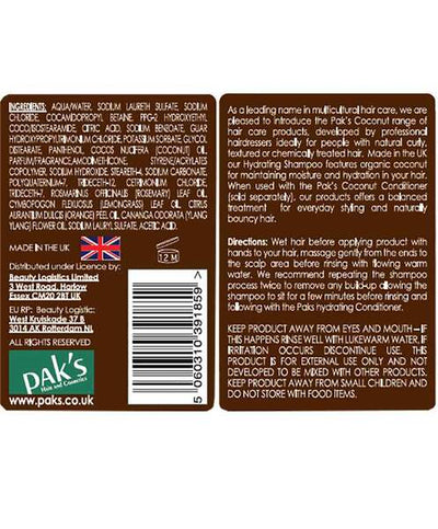 Superdrug Paks Coconut Milk Hydrating Shampoo- Buy online at McGrocer