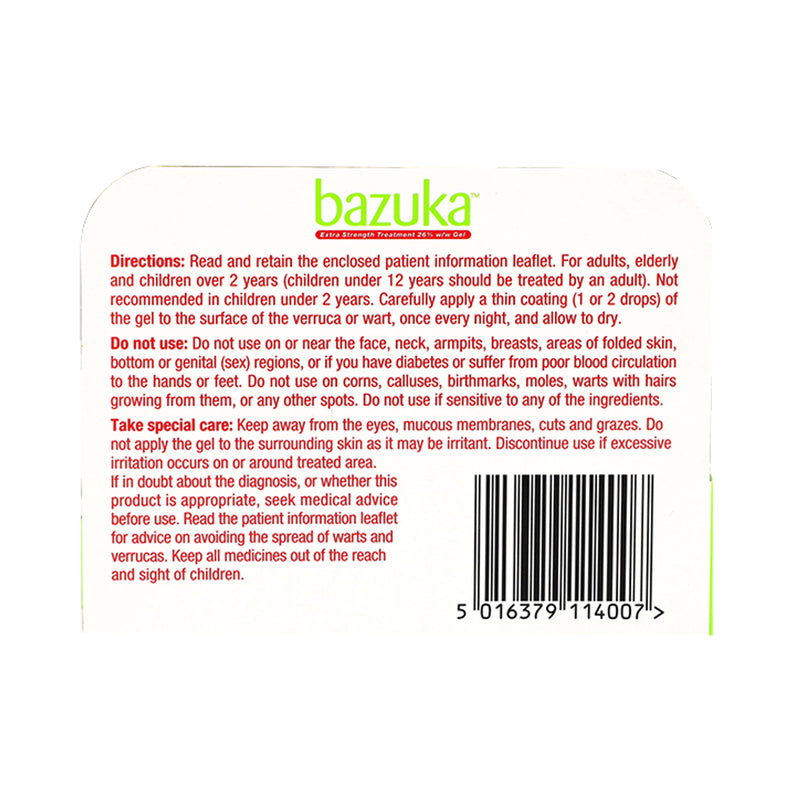 Bazuka Extra Strength wart treatment gel 6g - British product