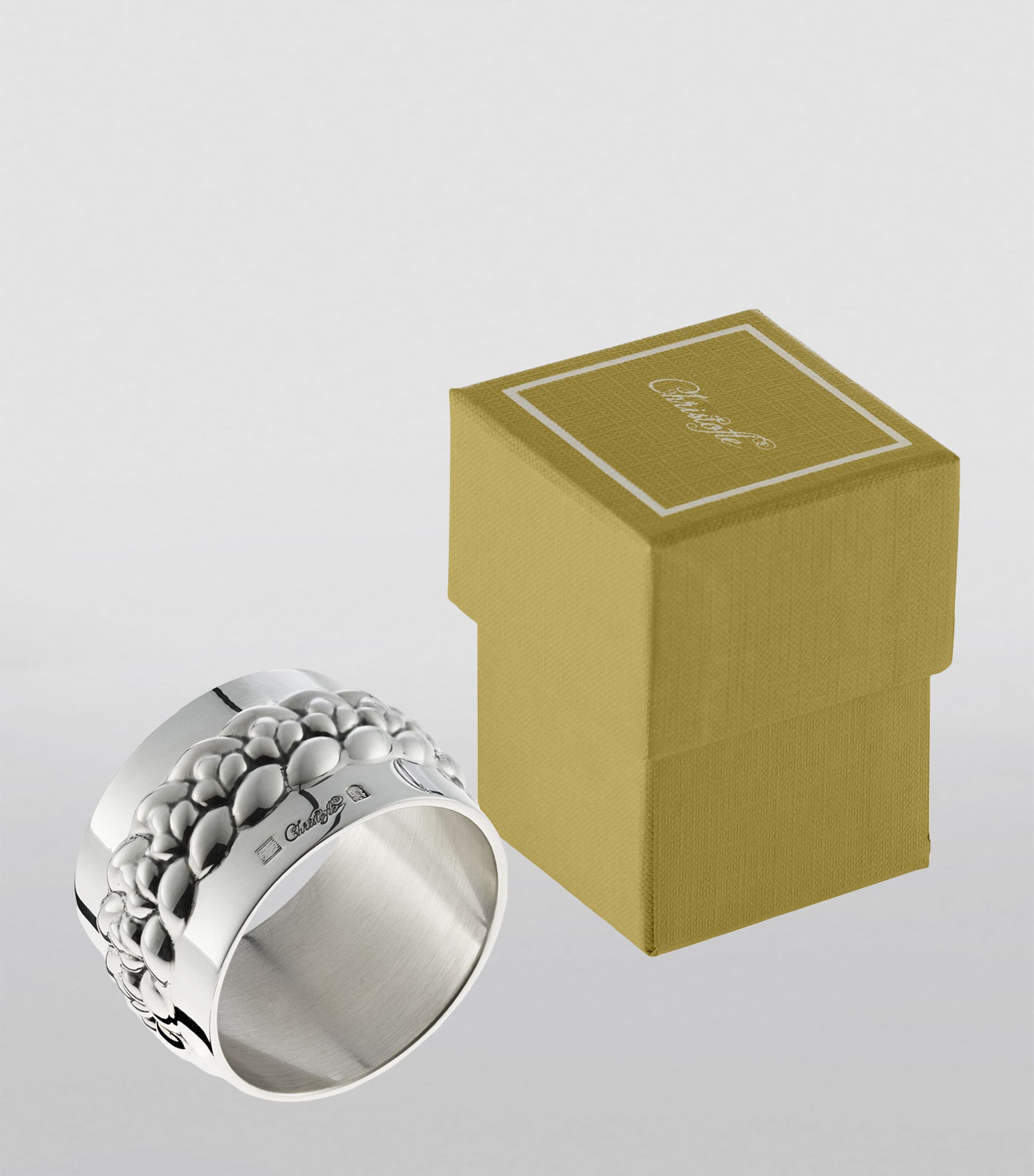 Christofle silver-plated Babylone napkin ring - British product