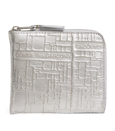 Harrods Comme des Garçons Wallet Leather Zipped Logo Embossed Card Holder- Buy online at McGrocer