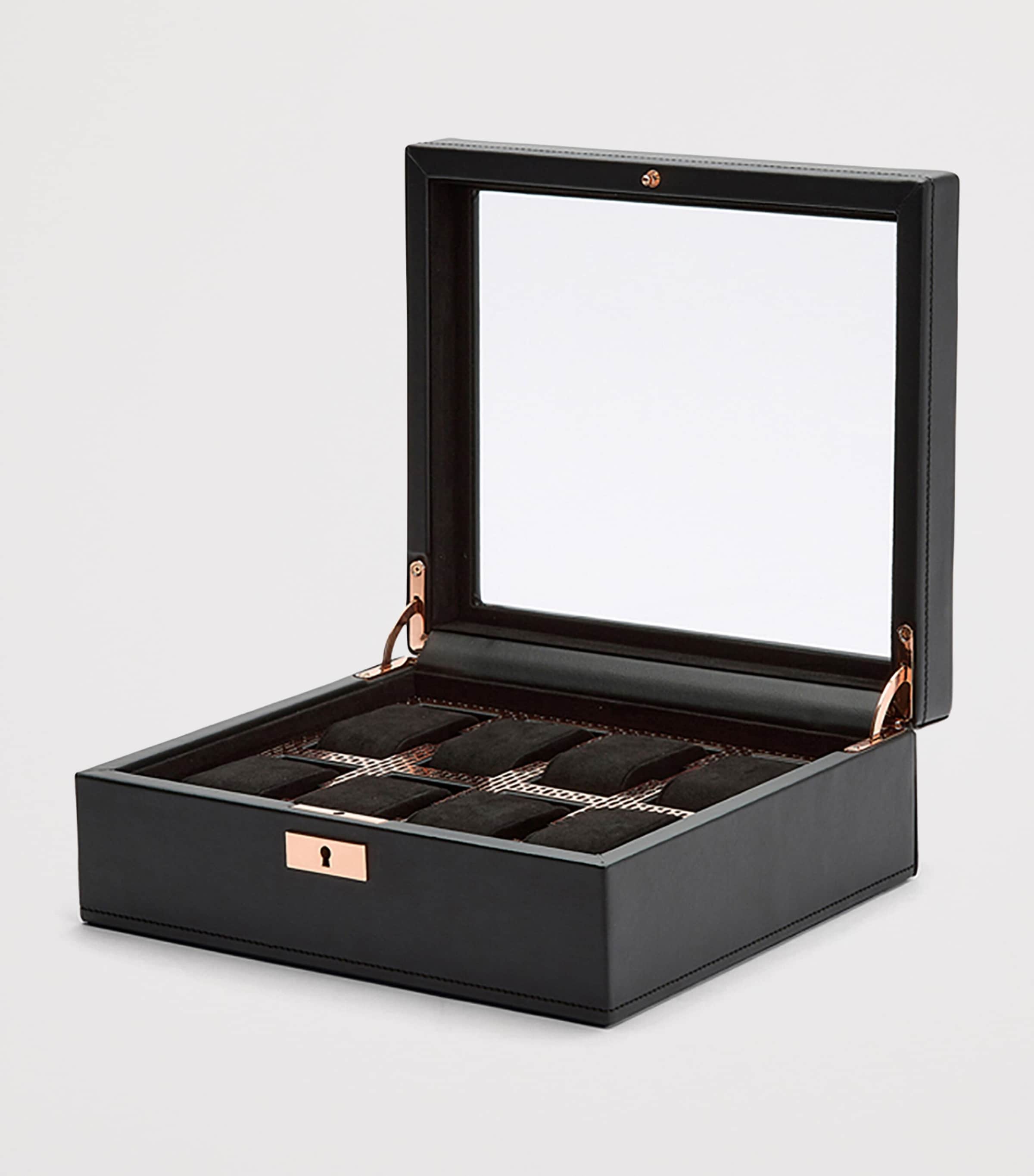 WOLF Vegan Leather Axis Watch Box 8-piece (British brand)