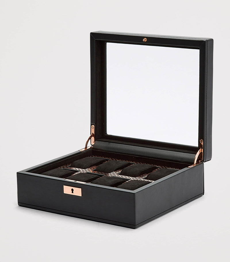 WOLF Vegan Leather Axis Watch Box 8-piece (British brand)