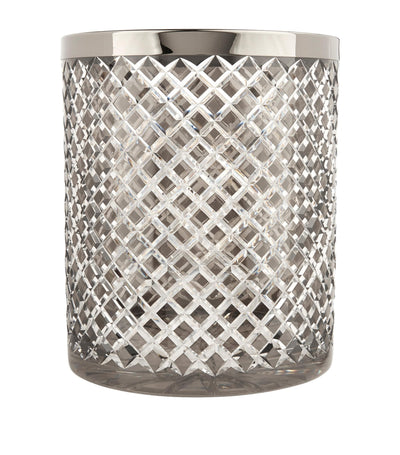 Harrods Bevelled Crystal Open Bin with Chrome Plated Rim- Buy online at McGrocer