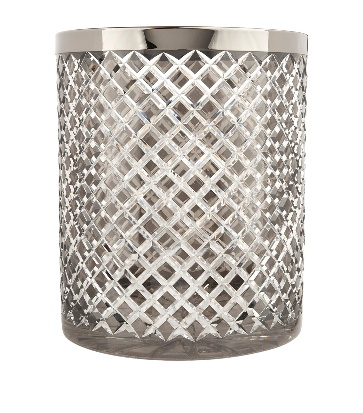 Bevelled Crystal Open Bin with Chrome Plated Rim
