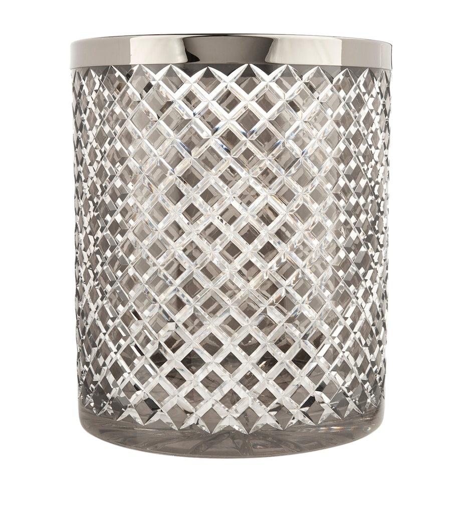 Bevelled Crystal Open Bin with Chrome Plated Rim
