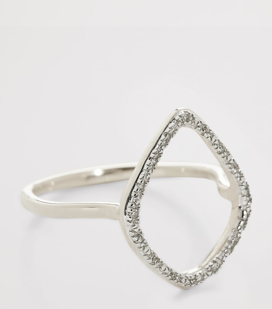 Monica Vinader diamond Kite ring sterling silver (British brand)